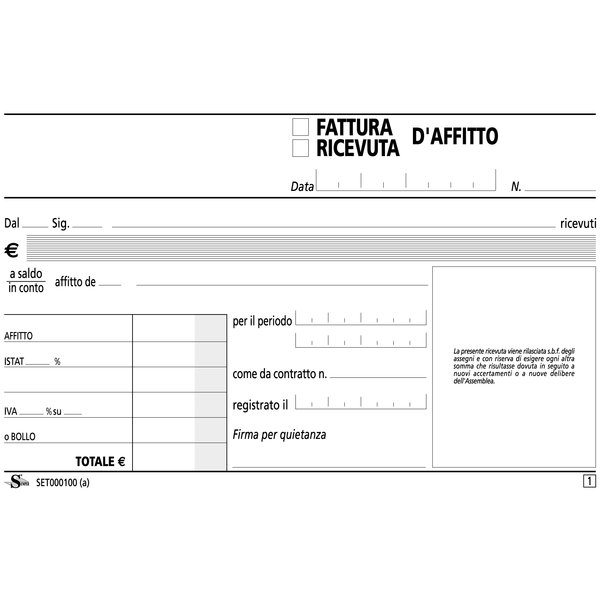 Blocco Ricevute Sigel QU619 A6 Orizzontale - 50 Fogli Con Carta Copia Blu