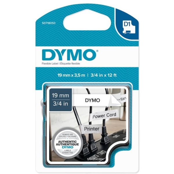 Nastro Dymo 19mm x 3,5m nylon - 16958 (S0718050) nero-bianco - 092300