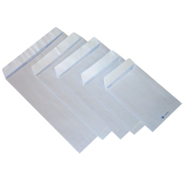 Buste a sacco con strip Pigna - bianco - 19x26 cm - 80 g/mq - strip - 0029472 (conf.500)