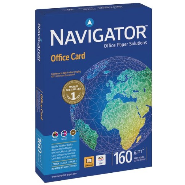 Carta A4 Navigator Office Card per fotocopie (160 gr) - 1 risma da 250  fogli