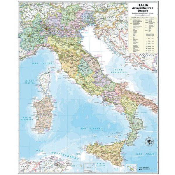 Carta geografica Italia Belletti - 119329