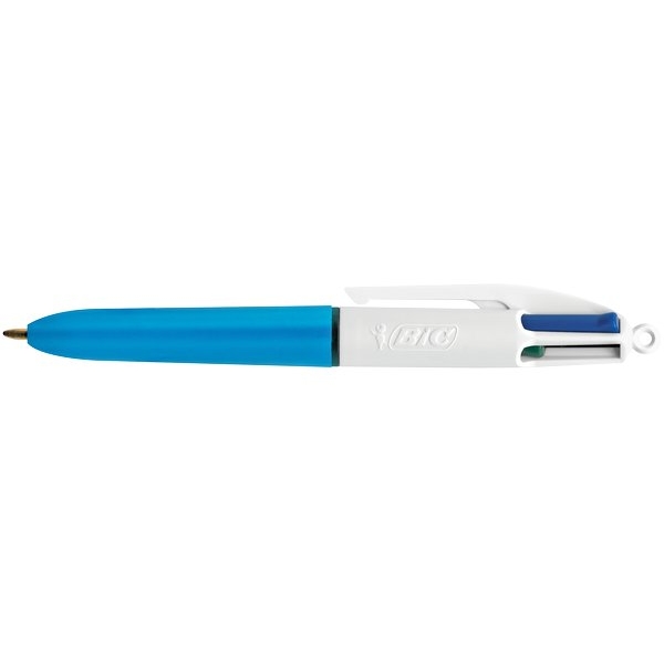 Penna a sfera 4 colori Bic multicolore - tratto 0,7 mm - fusto  bianco/azzurro (conf. 1)