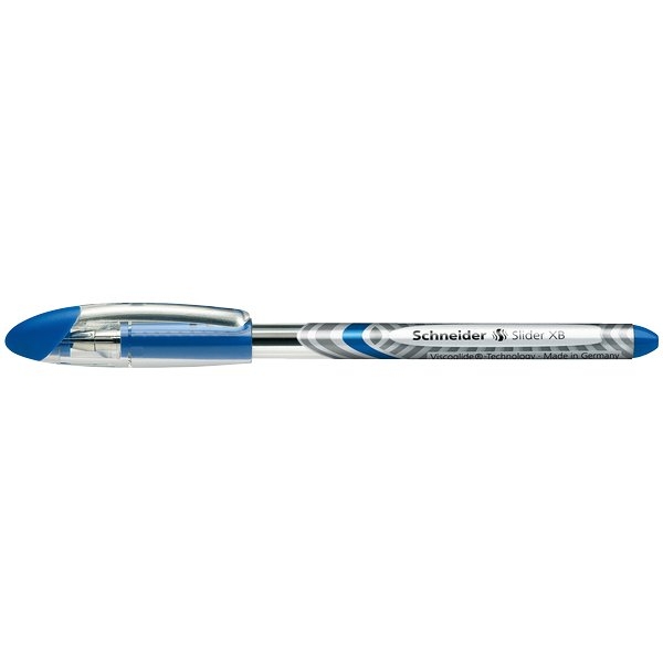 Penna a sfera con cappuccio Schneider Slider XB blu - tratto 0,7 mm - fusto  trasparente (conf. 1)