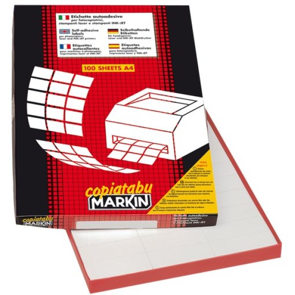 Etichette adesive Markin - 105x148,5 mm - Nr. etichette / foglio 4 - X210C519 (conf.100)