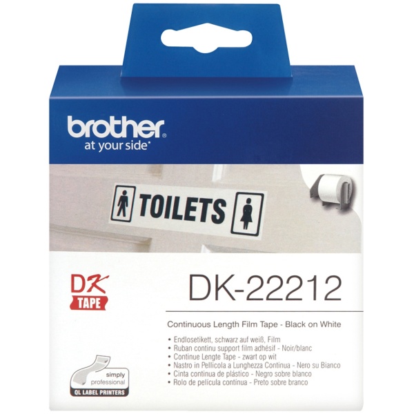 Rotolo etichette Brother DK22212 nero-bianco - 145769