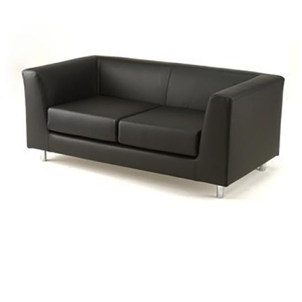 Divano collettivit&agrave; QUAD UNISIT - similpelle - NERO - QD2/KN