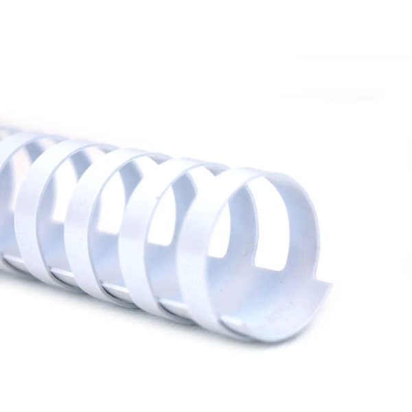 Dorsi plastici a 21 anelli Fellowes - 10 mm - 55 fogli - bianco - 5345805 (conf.100)