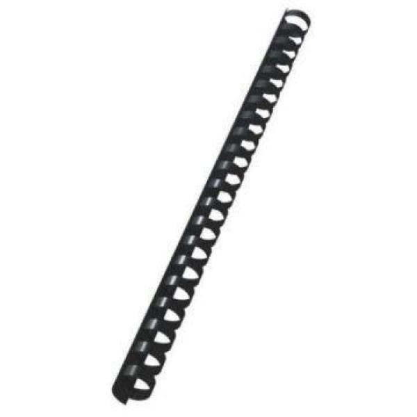 Dorsi plastici a 21 anelli Fellowes - 12 mm - 80 fogli - nero - 5346507 (conf.100)