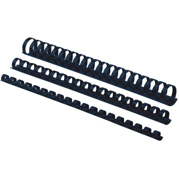 Dorsi plastici a 21 anelli Fellowes - 14 mm - 100 fogli - nero - 5346907 (conf.100)