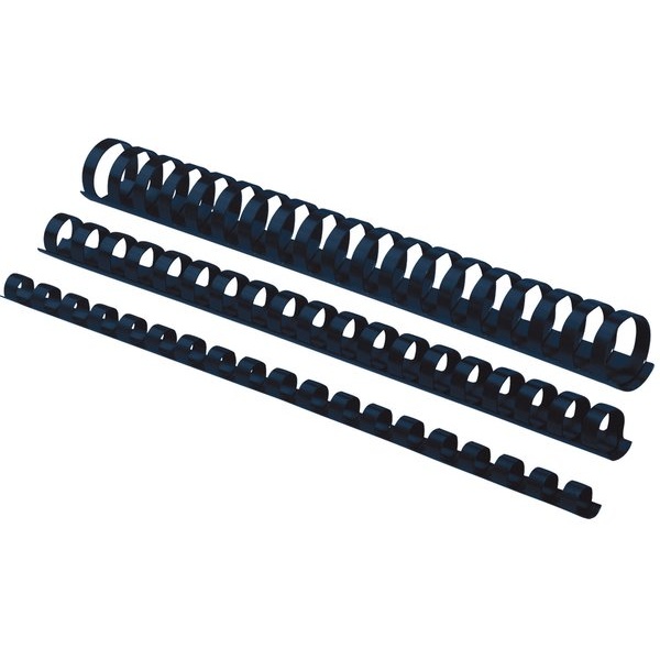 Dorsi plastici a 21 anelli Fellowes - 16 mm - 120 fogli - nero - 5347307 (conf.100)