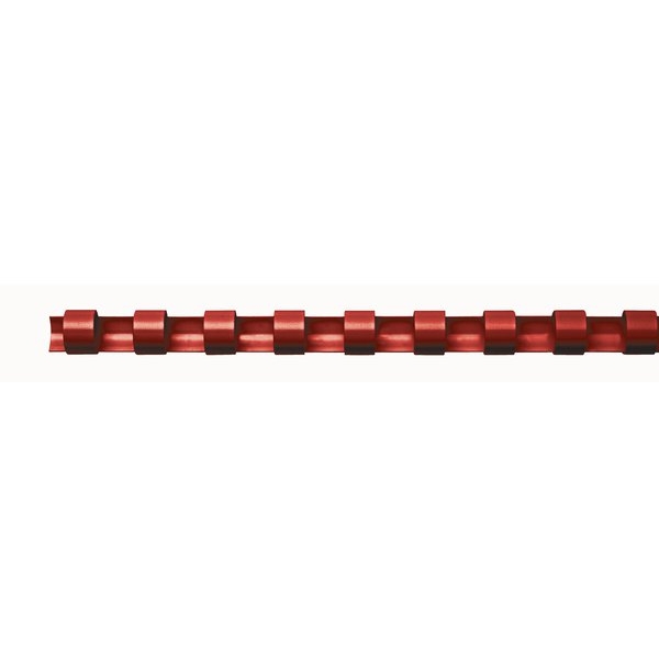 Dorsi plastici a 21 anelli Fellowes - 16 mm - 120 fogli - rosso - 5347204 (conf.100)