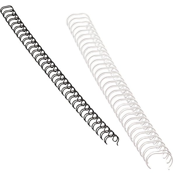 Dorsi metallici a 34 anelli Fellowes - 9,5 mm - 80 fogli - bianco - 53262 (conf.100)