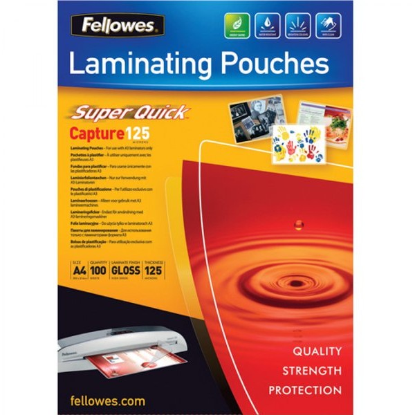 Pouches SuperQuick Fellowes - 125 my - 5440101 (conf.100)