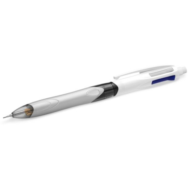 Penna a sfera 4 colori Bic multicolore - tratto 1 mm - fusto bianco/grigio  (conf. 1)