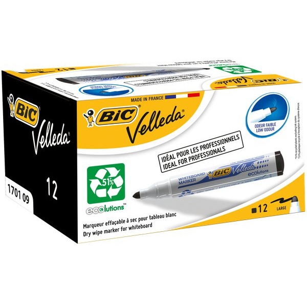 Promo pack Velleda Marker 1701 + Velleda Liquid Ink Pocket Bic - nero - 942234 (conf.12)