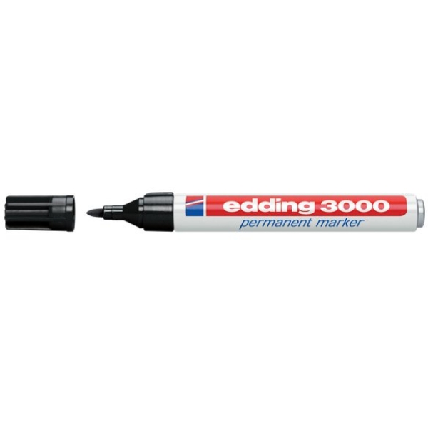 Marcatore permanente 3000 e 3300 Edding - punta tonda - Tratto 1,5 -3 mm - nero - 4-3000001