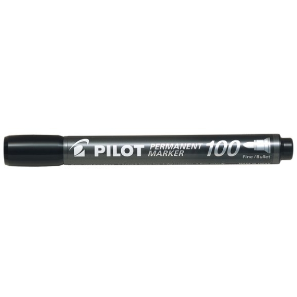 Marcatore permanente SCA 100 Pilot - punta tonda - 1 mm - nero - 002705 (conf.12)
