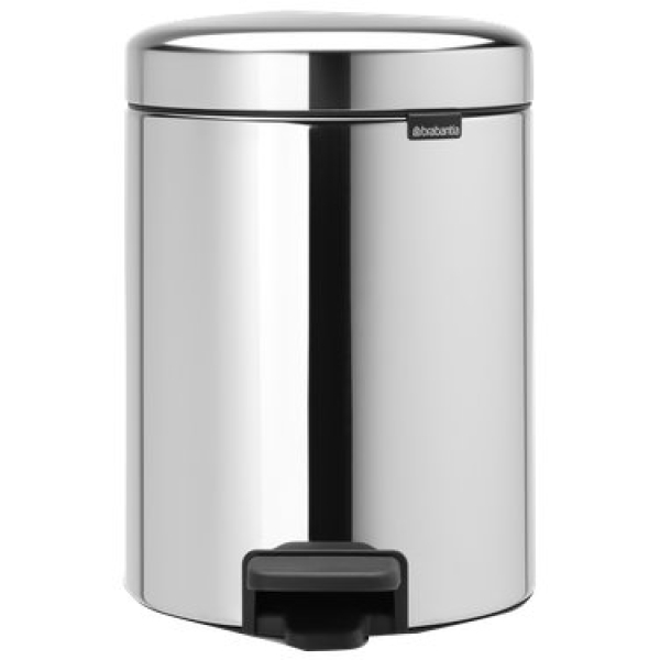 Pattumiere a pedale Brabantia - 5 litri - 20,5x26,5x29 cm - inox lucido - 112621