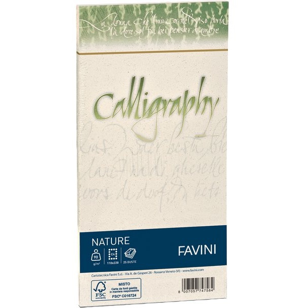 Calligraphy Nature Favini - Agrumi - buste - 11X22 - 100 g - A57Q104 (conf.25)