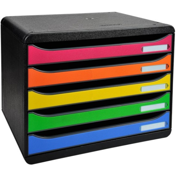 Cassettiere Big Box Plus orizzontale Exacompta - nero/Arlecchino - 5 - 4 cm - 308798D