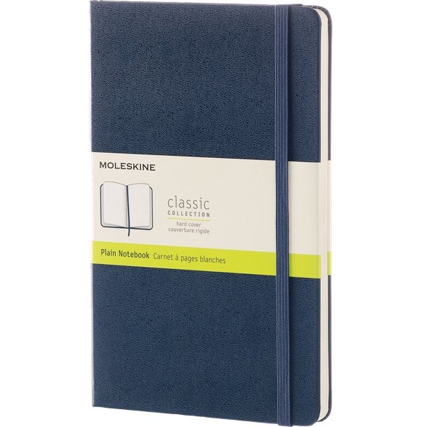 Taccuini Classic  rigida Moleskine - Large (13x21 cm) - a pagine bianche - blu Zaffiro - 240 - QP062B20