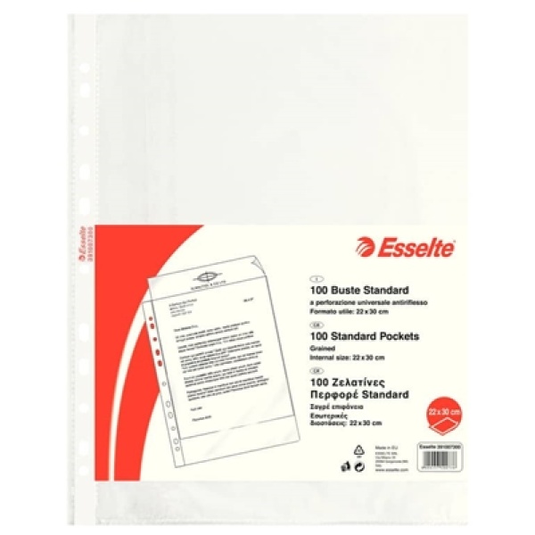 Buste a perforazione universale goffrate Copy Safe Esselte - Standard - 22x30 cm - 391007300 (conf.100)