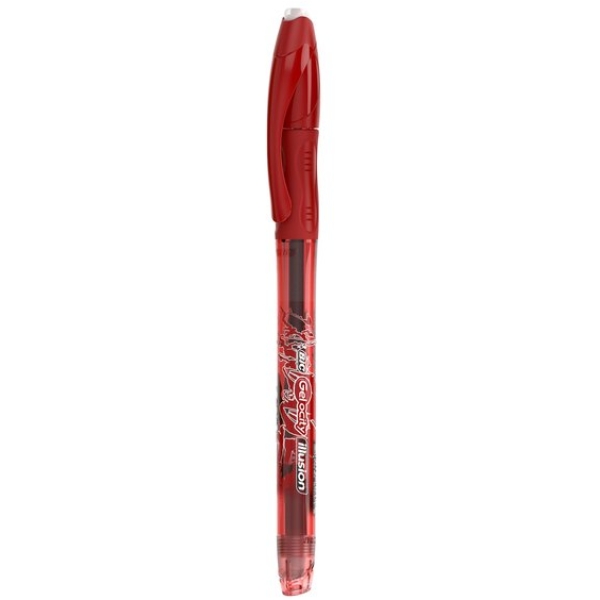 Penna cancellabile Gelocity illusion gel Bic - 0,7 mm - rosso - 943442 (conf.12)