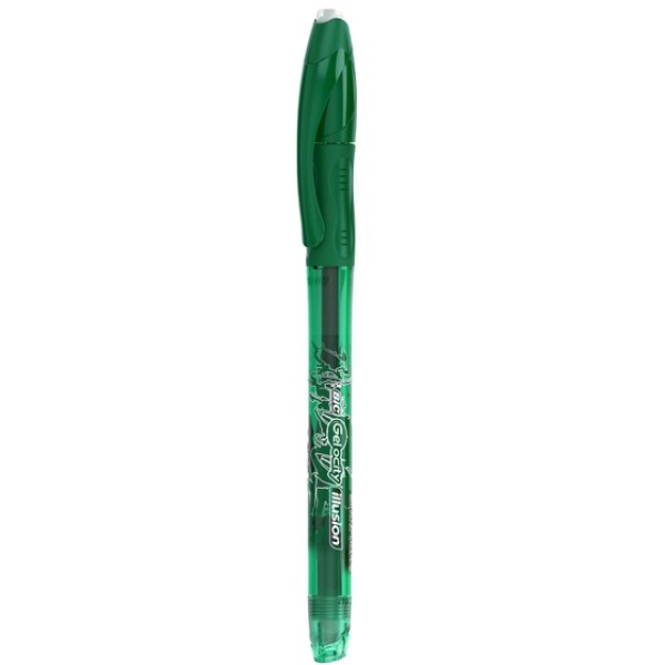 Penna cancellabile Gelocity illusion gel Bic  - 0,7 mm - verde - 943443 (conf.12)