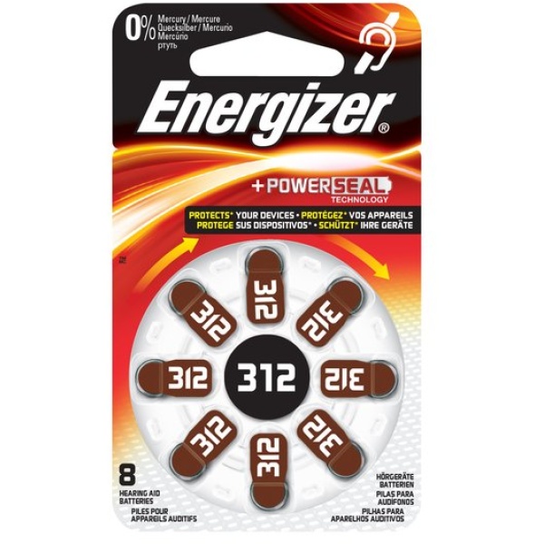 Pile acustiche Energizer - 312 - 1,4 V - E001082504 (conf.8)