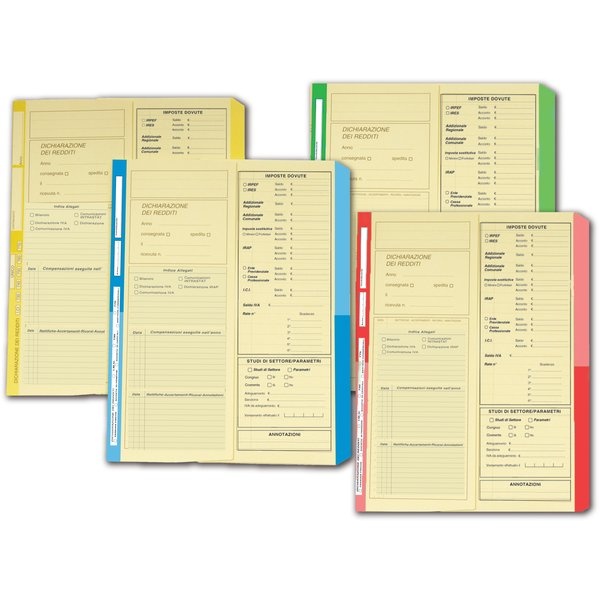 Cartelline dichiarazione redditi 4company - 32,5x25,5 cm - avorio - verde - 4175 03 (conf.50)
