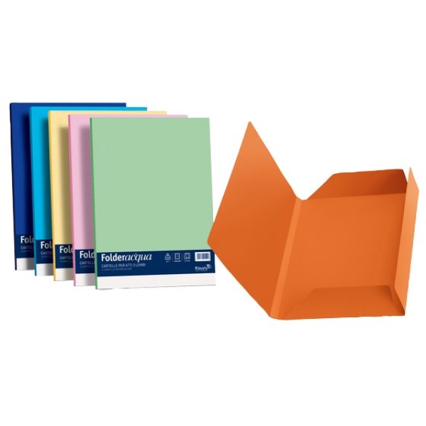 Cartelline In Cartoncino Favini 3 Lembi - Scarlatto, Formato 245x345 Mm, Confezione Da 25