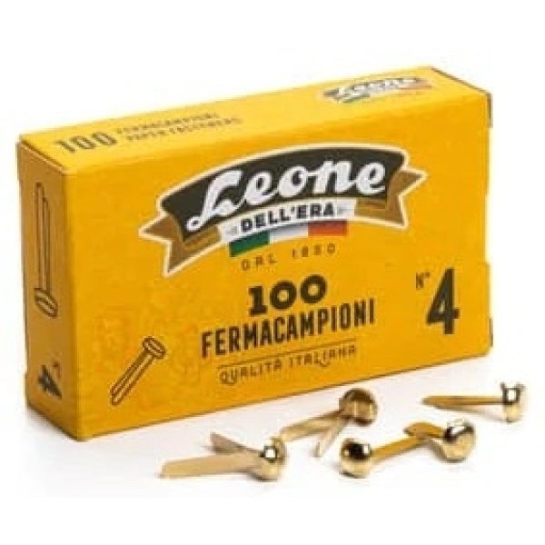 1.000 Fermacampioni Ottonati N°8 Leone Dell'Era - 38mm, Made In Italy, In 10 Scatole Da 100 - Foto 2