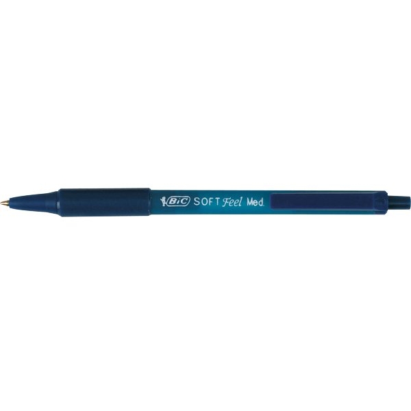 Penna a sfera a scatto Bic Soft Feel Clic blu - tratto 0,4 mm - fusto blu  (conf. 12)