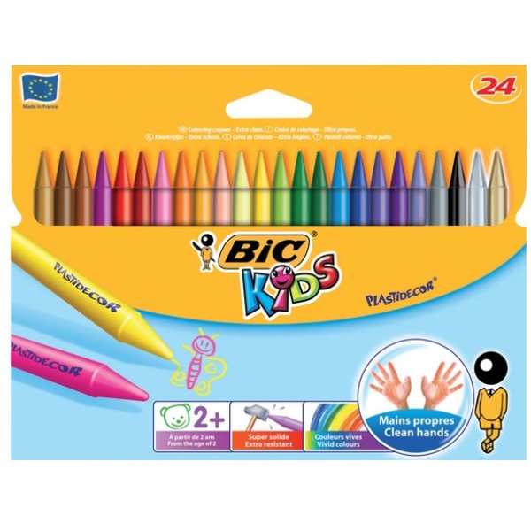 Pastelli A Cera Plastidecor Bic - 8 Mm - 2+ - 829772 (conf.24)