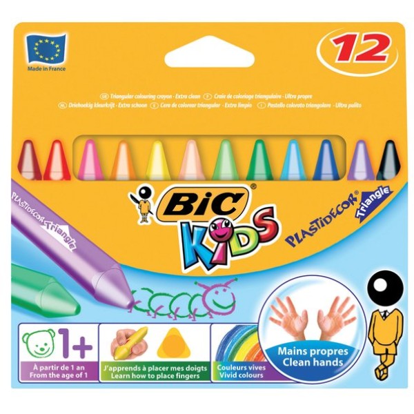 Pastelli A Cera Plastidecor Bic - 11 Mm - 1+ - 829773 (conf.12)