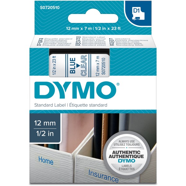 Nastro Dymo 12mm x 7m - 45011 (S0720510) blu-trasparente - 260318