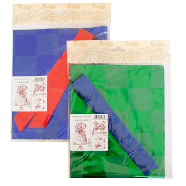 Sacchetti In Ppl Con Nastro Rex Sadoch - 25X35 Cm - Sacf3 (Conf.3 Sacchetti+ 3 Nastri)