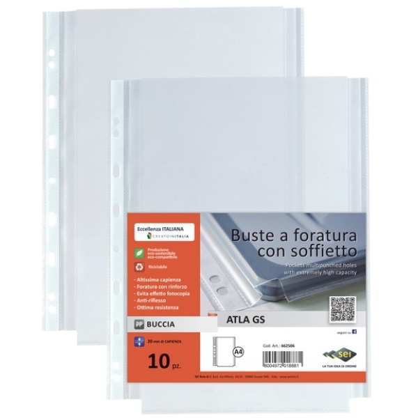 HUMOKI Buste Trasparenti Anelli A4, 120 Fogli Buste Trasparenti A4, Buste Perforate Trasparenti A4, 11 Fori Buste Trasparenti, Cartelline Trasparenti A4, Buste Plastica A4, Per Archiviare E Conservare - Foto 6