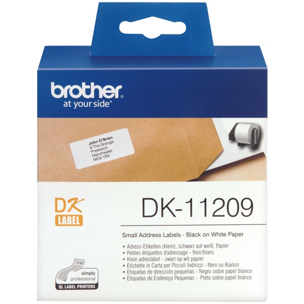 Etichette Brother DK11209 nero-bianco - 309262