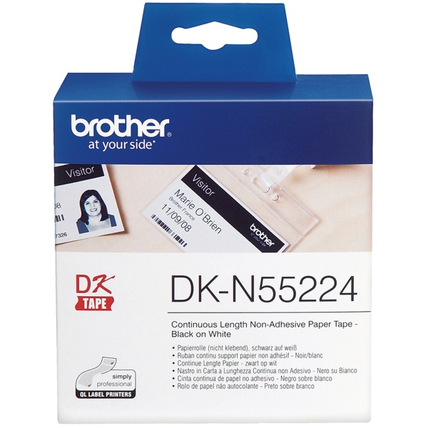 Etichette Brother DKN55224 nero-bianco - 309271