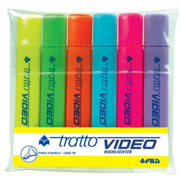 Evidenziatore Tratto Video colori assortiti - tratto 1-5 mm (conf. 6)