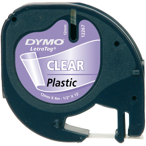 Nastro Dymo 12mm x 4m (S0721530) nero-trasparente - 345563