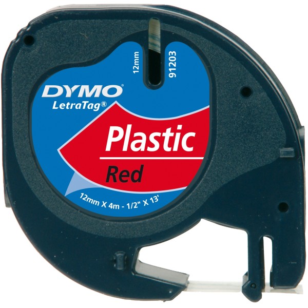 Nastro Dymo 12mm x 4m (S0721630) nero-rosso - 345603