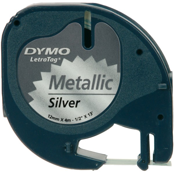 Nastro Dymo 12mm x 4m - 91208 (S0721730) nero argento - 345628
