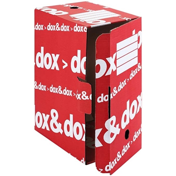 Scatola archivio progetti A4 rossa Dox Dox&Dox 36,5x26,5 cm - dorso 17,5 cm  (conf. 12)