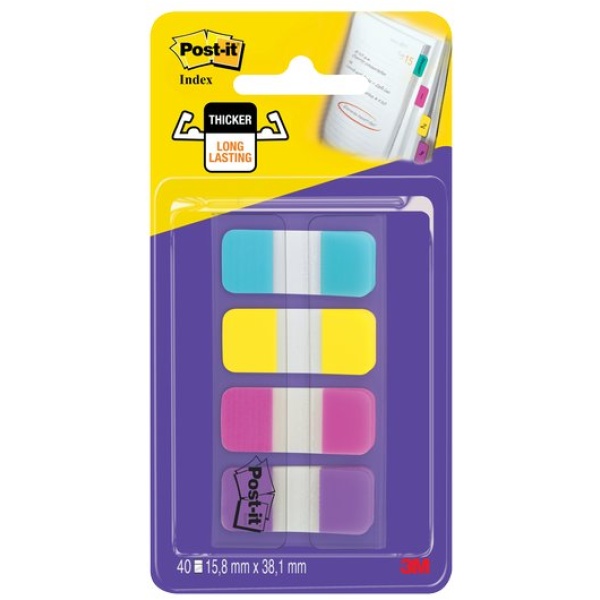 Segnapagina Post-it&reg; Index Strong Mini Post-It - turchese, giallo, rosa, viola - 676-ALPV (conf.4)