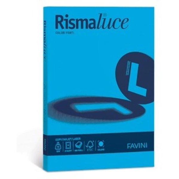 Cartoncino colorato A4 Rismaluce assortiti - tinte forti - risma 50 fogli