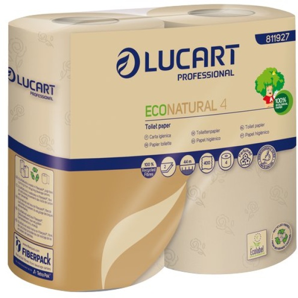 Eco Natural Lucart - rotolo - 2 veli - 400 strappi - 811927 (conf.4)