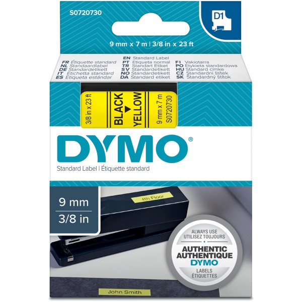 Nastro Dymo 9mm x 7m - 40918 (S0720730) nero-giallo - 433500