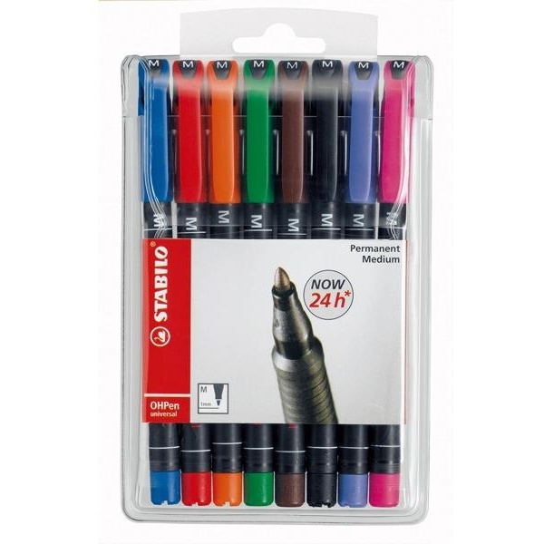 Pennarelli Stabilo OHPen Permanente - Astuccio Da 4 Colori, Tratto Medio 1mm, Per Superfici Lisce - Foto 10